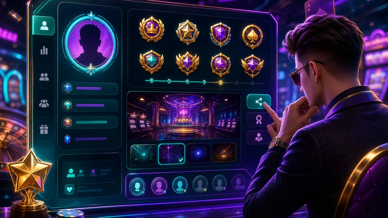 Nút chia sẻ, huy hiệu và thành tích: cách kiểm tra game 98win có hiển thị ra cộng đồng hay không