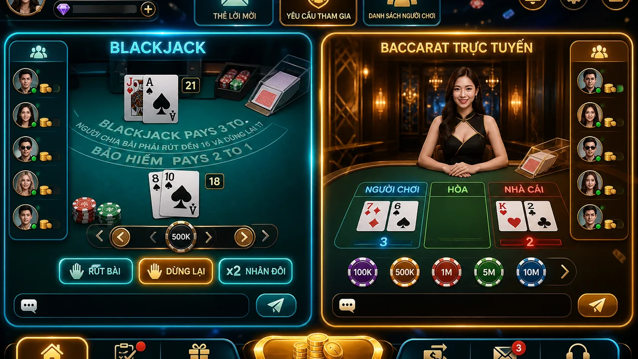 So sánh lời mời game bàn và live casino: 98win hiển thị ra sao?